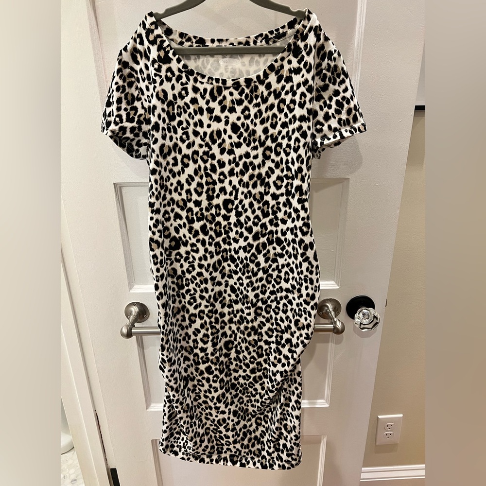 Maternity leopard bodycon dress from Old Navy, size M